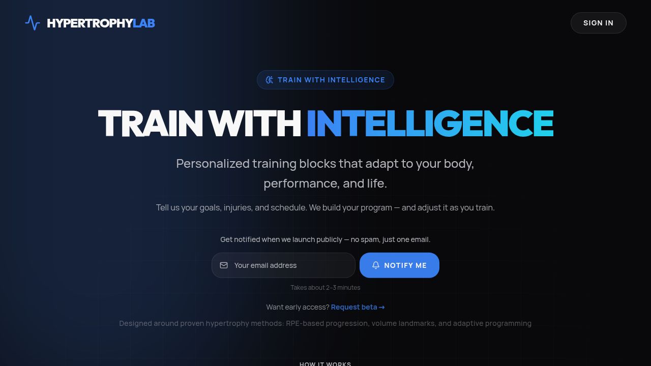 The Hypertrophy Lab AI workout app — adaptive hypertrophy programming